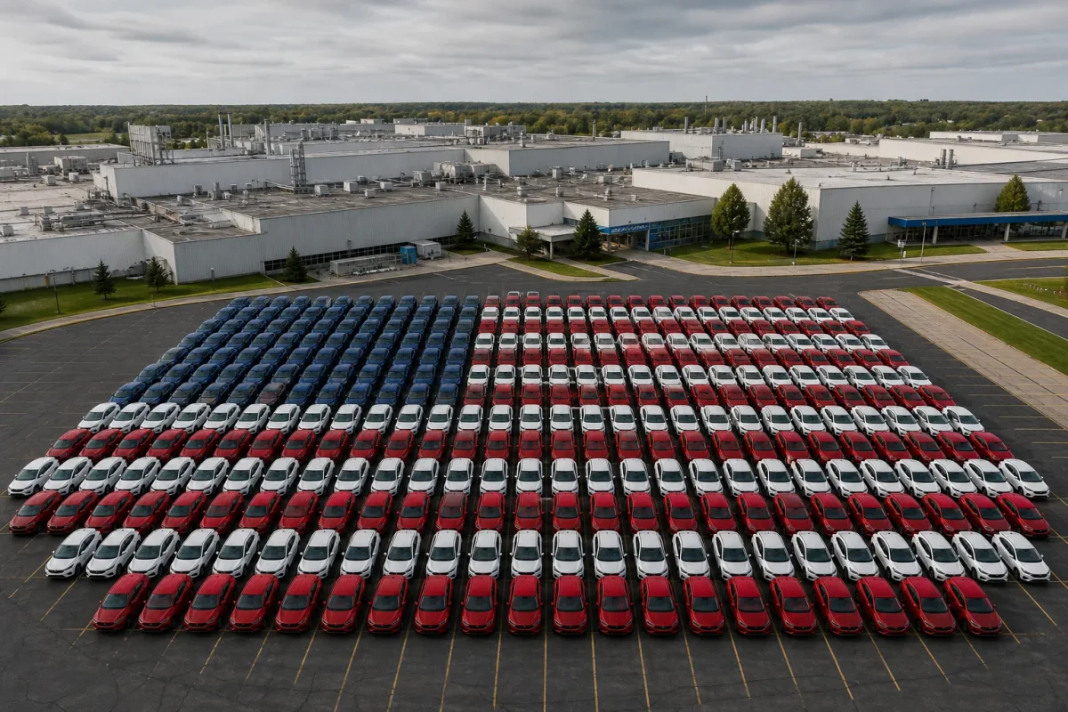 Celebrating America’s 250th Birthday at Fairfax Assembly & Stamping With Red, White and Blue Chevy Bolts