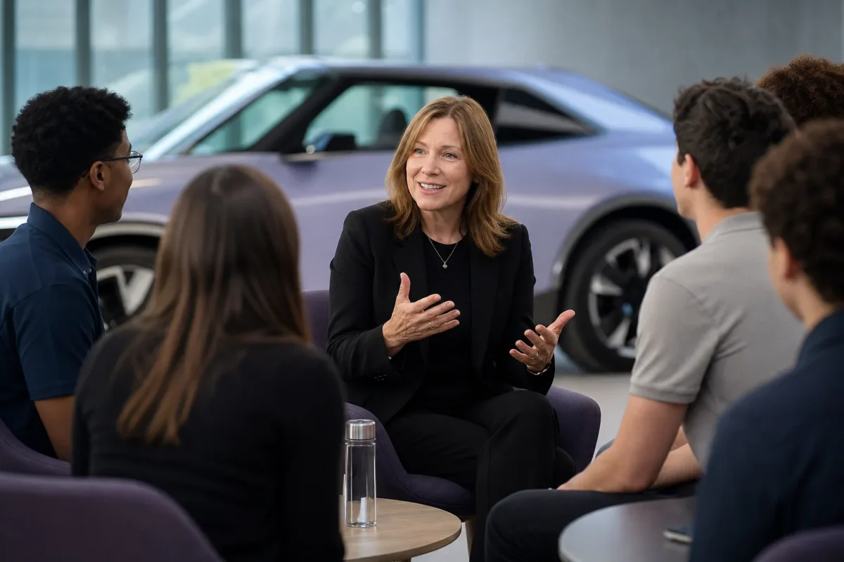 Interns, impact, and inspiration: Mary Barra speaks with students at GM Intern Day