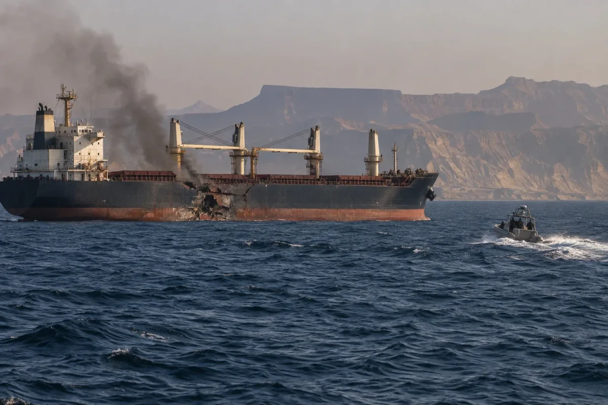Iranian Commercial Ship Struck Near Strait of Hormuz, Killing One