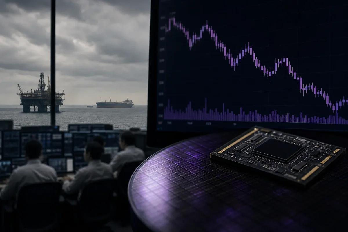 Oil prices slip and Asian shares are mostly lower as investors sell chipmaker stocks