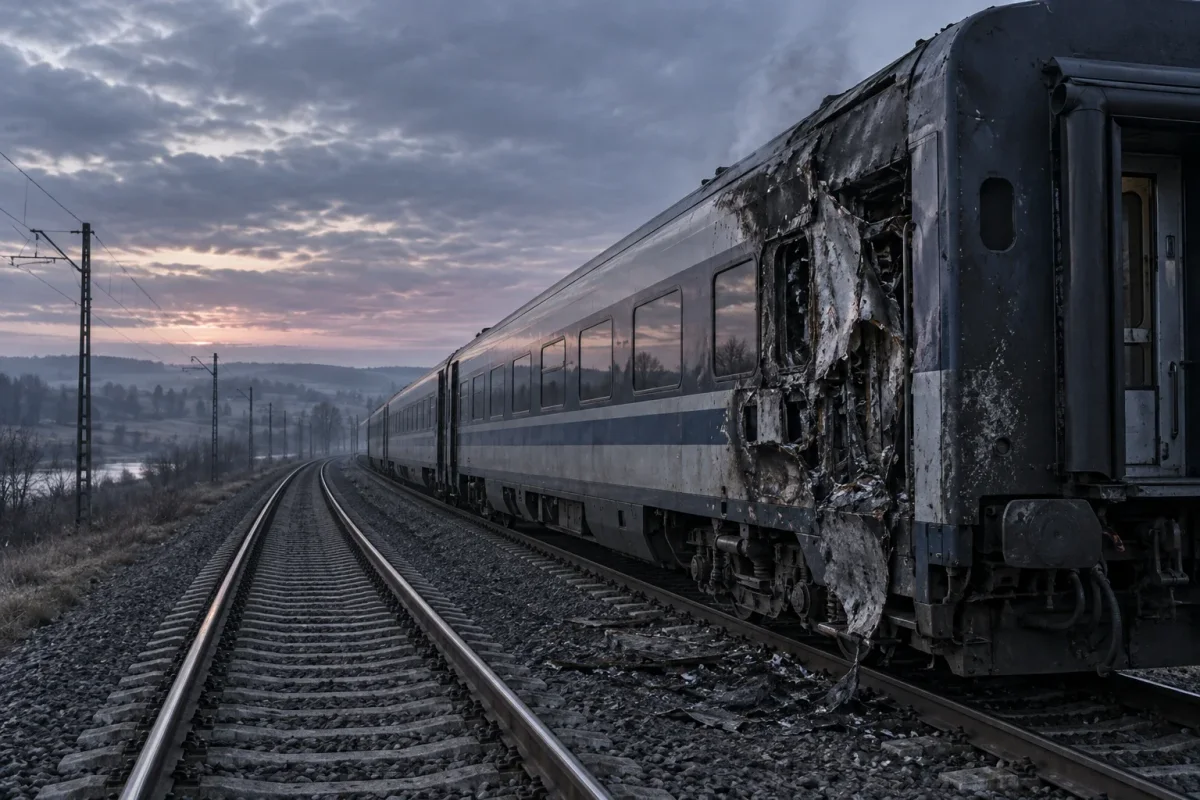 Russian Drone Strikes Train Near Ukraine-Poland Border After Dignitaries Pass