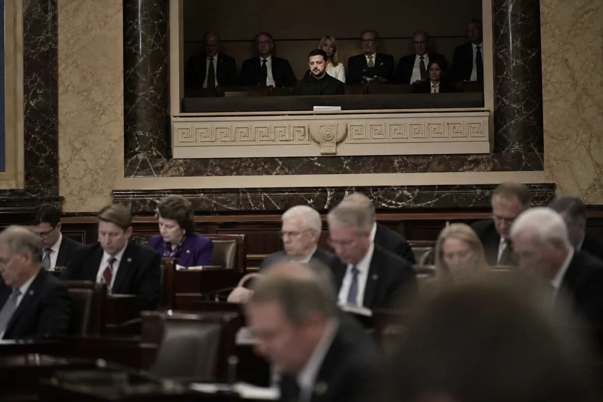 Senate takes first steps on Russian sanctions as Zelenskyy watches from Senate gallery