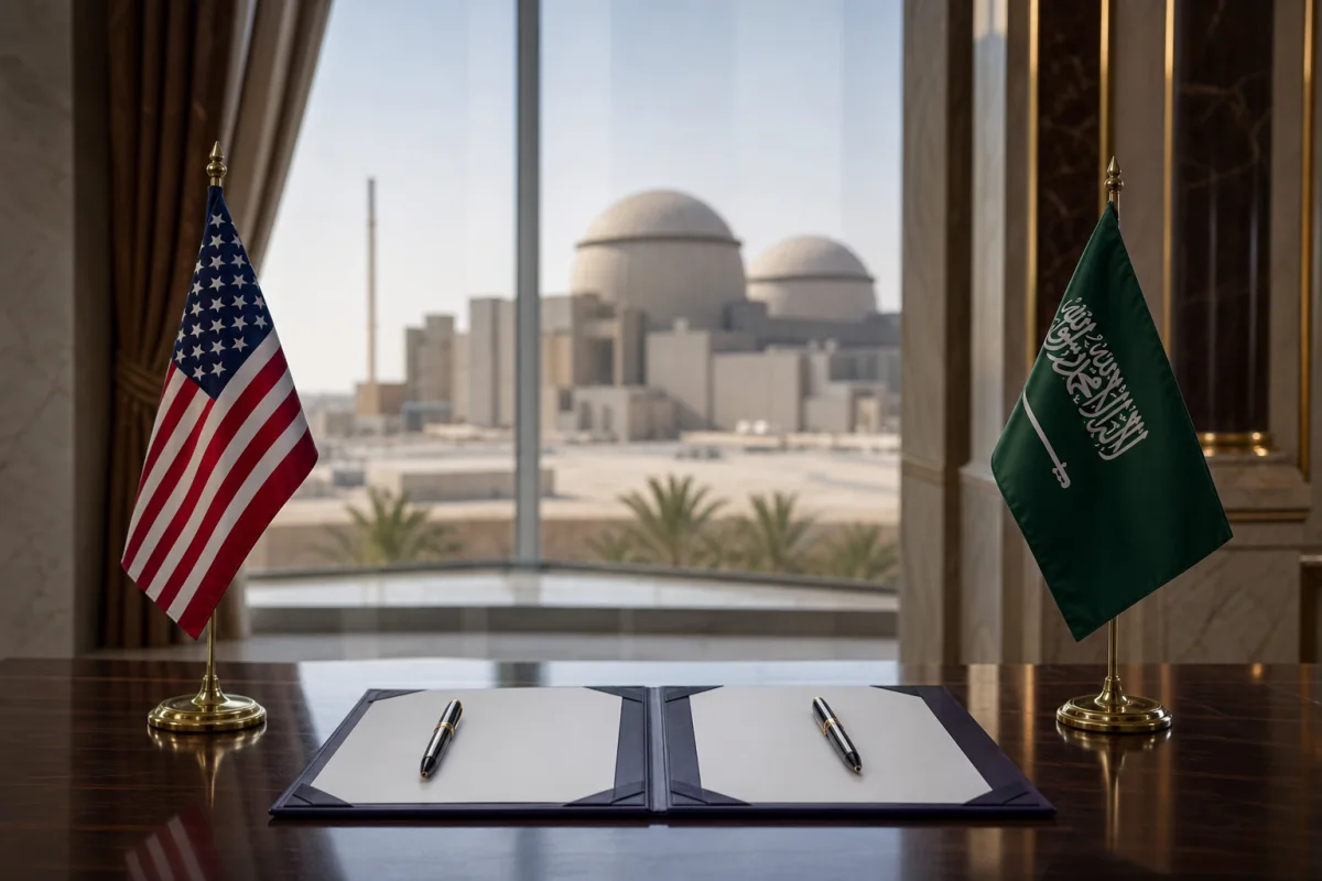 US and Saudi Arabia sign new nuclear agreement that could pave way for kingdom to enrich uranium